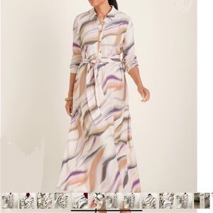 Chicos button down long sleeve dress